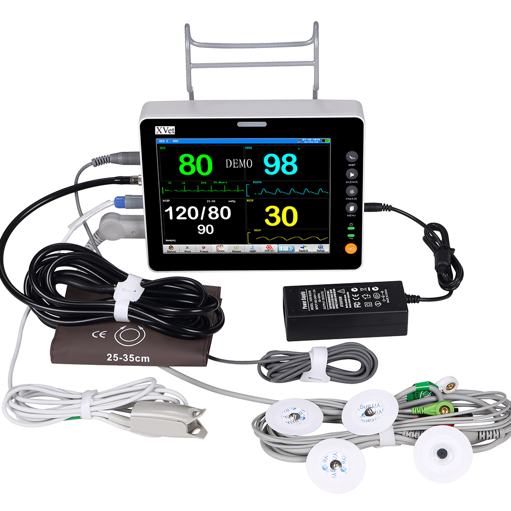 XVET ECG Monitor TFT LCD Display Touch Screen Portable 8" Color TFT ...